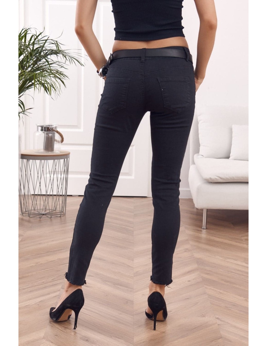 Black fitted denim pants 668 - Online store - Boutique